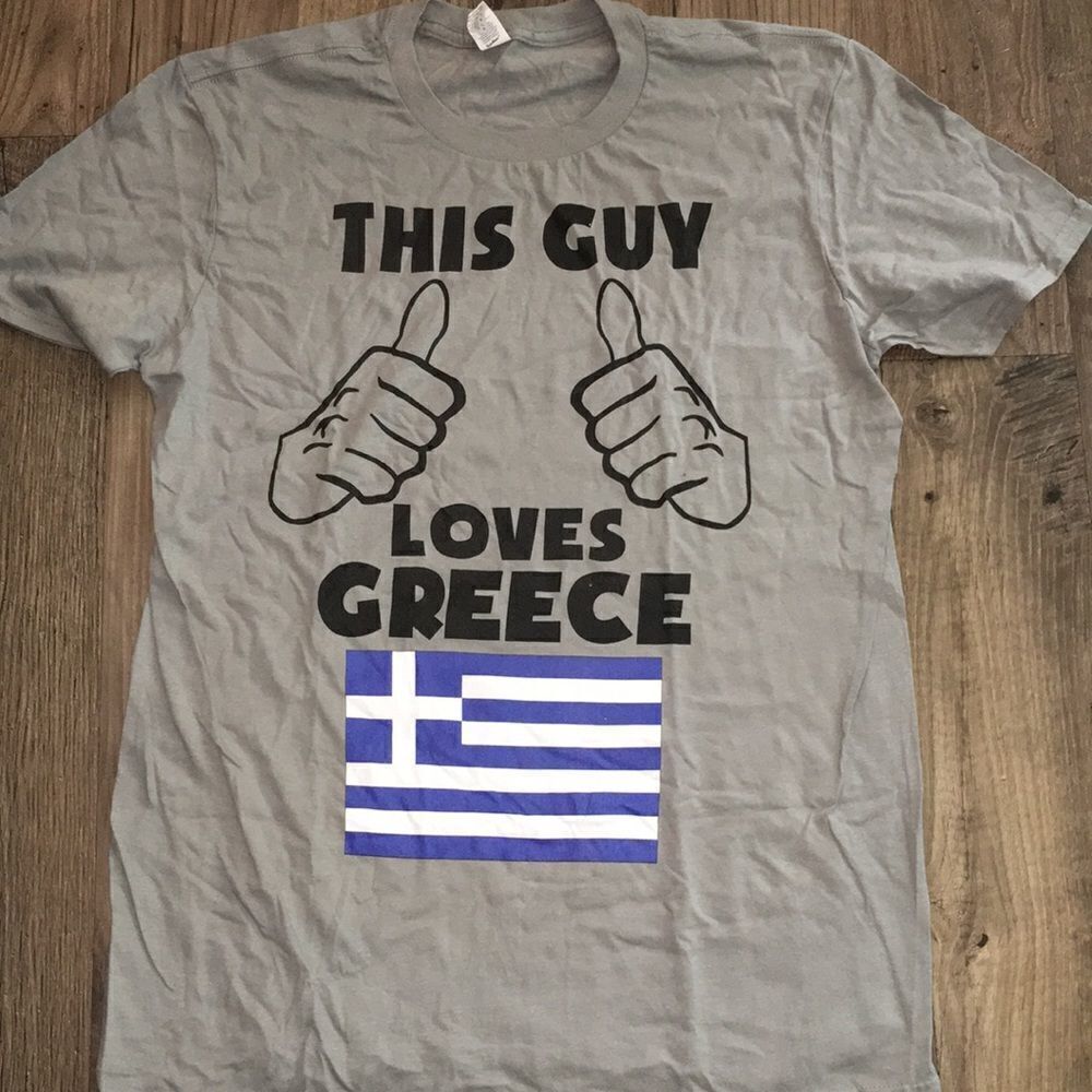 This guy loves Greek Greece Gray funny thing shirt